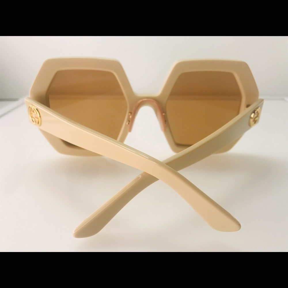 Gucci Ivory / Brown Gg0772s - 002 Oversized Billie Eilish Sunglasses - Picture 9 of 15